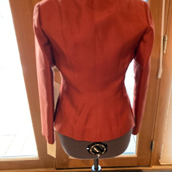 NEW w/Tags Sutton Studio Bloomingdale's Amber Silk Satin Suit Jacket Sz 2P - Picture 7 of 9